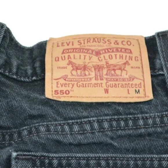 Levis 550 Vintage Y2K Black Cotton Denim Mom High Waist Tapered Leg Jeans 10 M - Picture 5 of 8